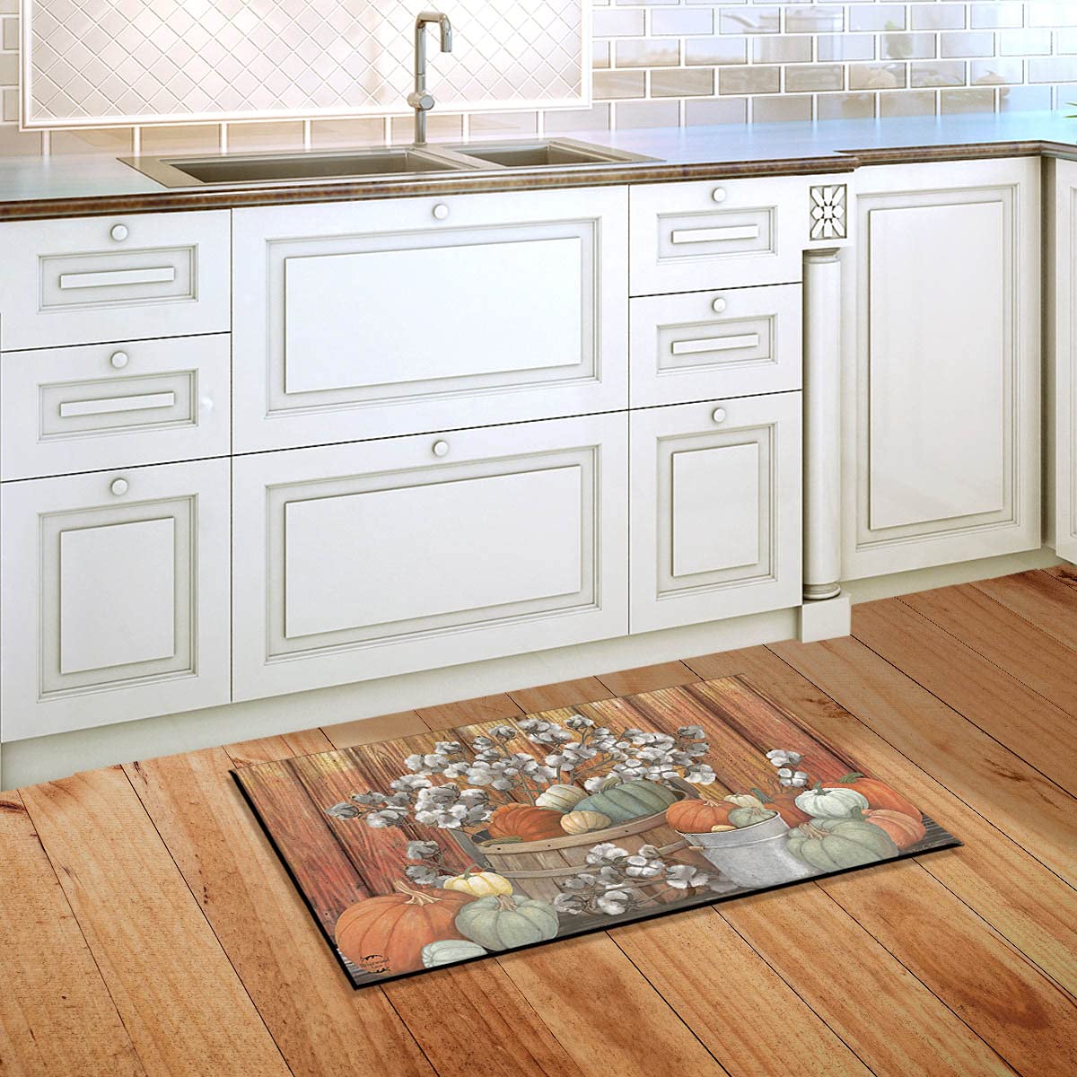 Briarwood Lane Pumpkins And Willows Autumn Doormat Primitive Fall Indoor/Outdoor 30' X 18'