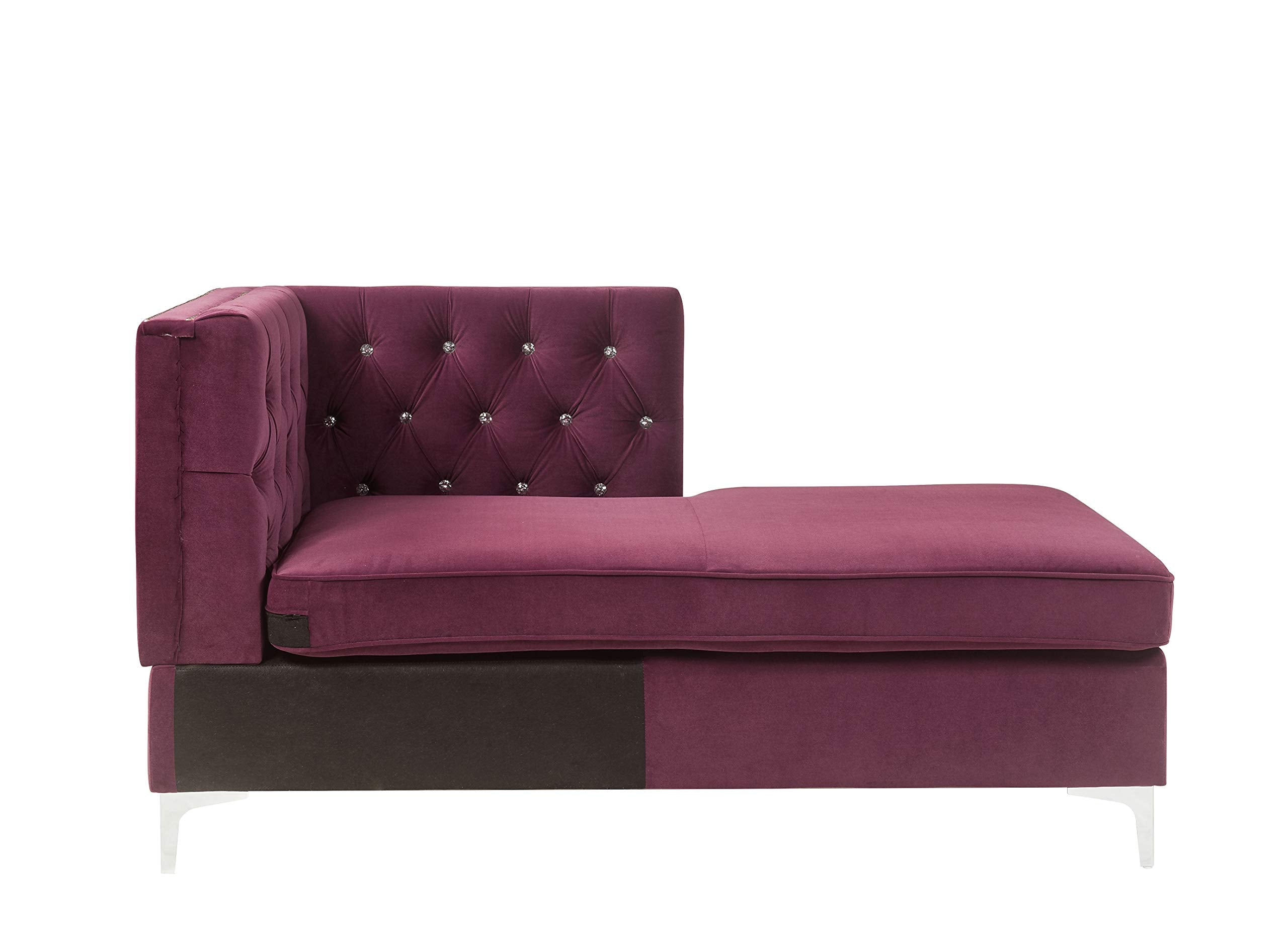 Acme Furniture Jaszira Modular - Chaise in Burgundy Velvet