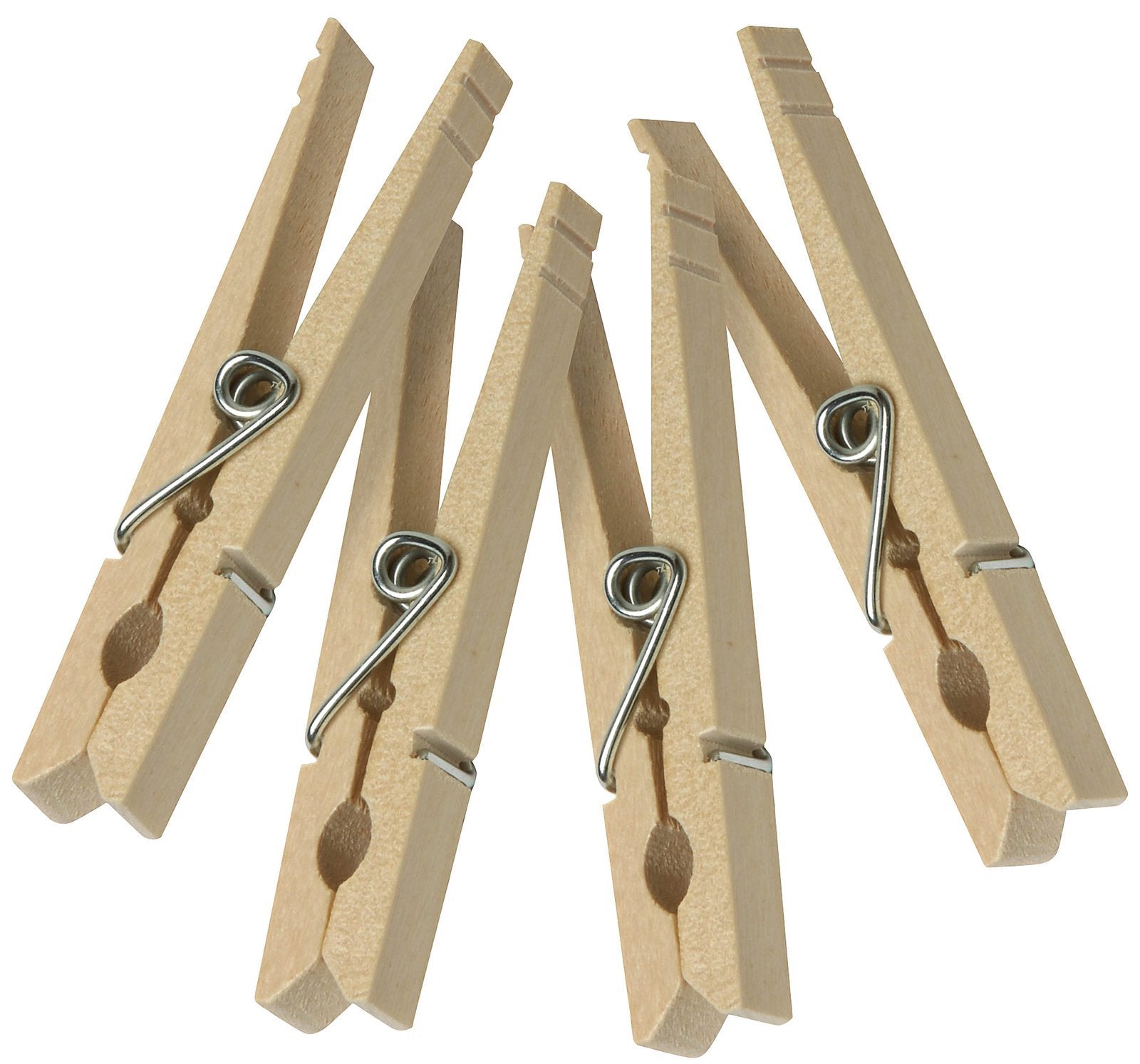 Honey-Can-Do DRY-01374 Wood Clothespins with Spring, 24-Pack, 3.3-inches Length,Brown