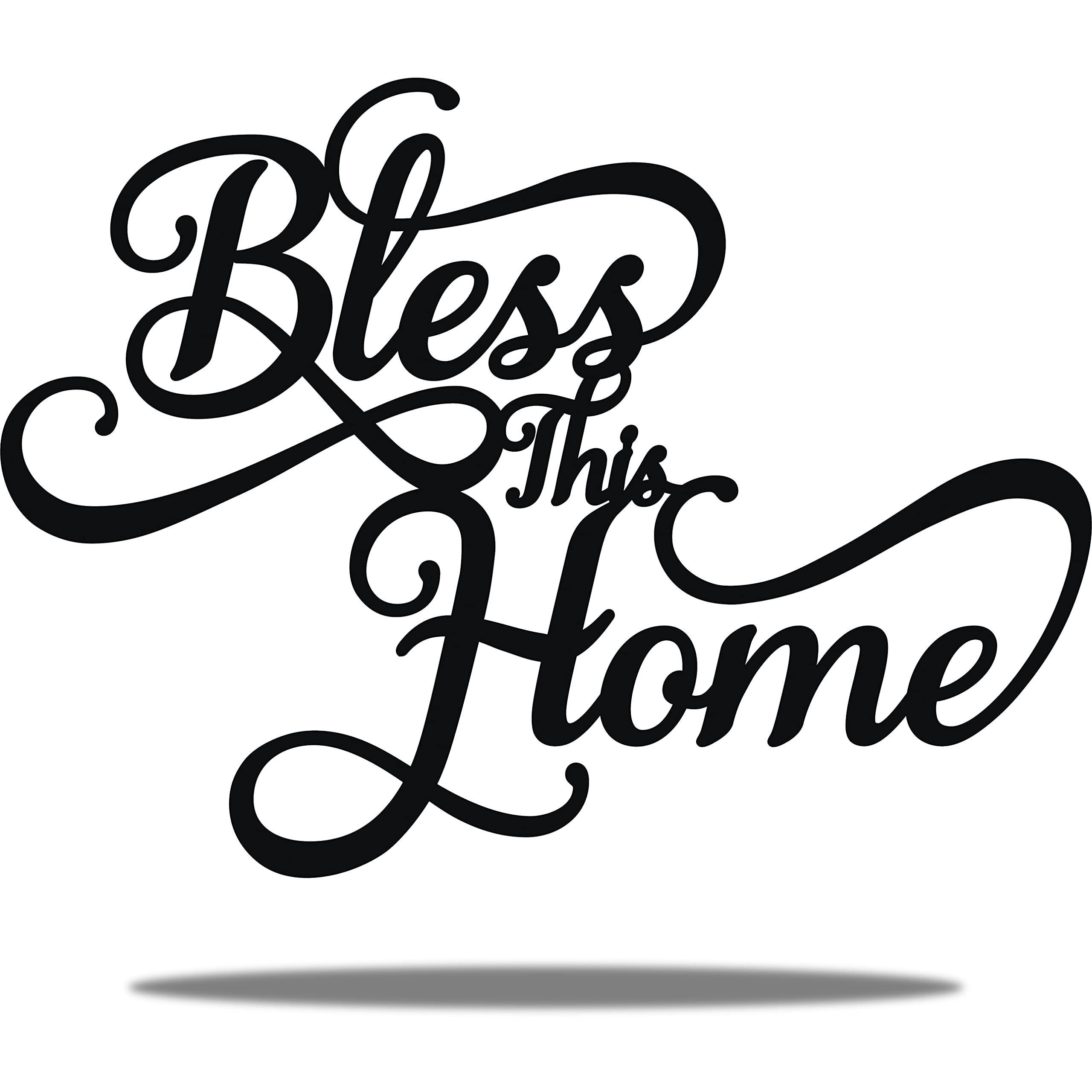 Vivegate Bless This Home Wall Decor Black Metal Art - 18   X13    Bless This Home Metal Wall Stencil Decor Entryway Living Room 
