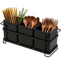 Ewaiira Silverware Caddy Utensil Holder for Party Large 3Compartment Metal