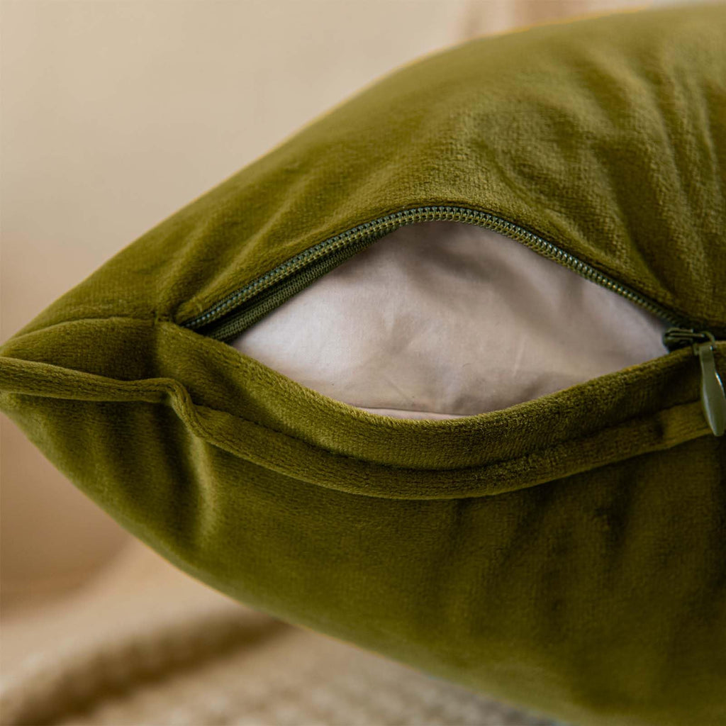 Juspurbet Olive Decorative Velvet Throw Pillow Covers 16X24 Inch Set Of 2,Broadside Soft Cushion Case With Invisible Zipper For