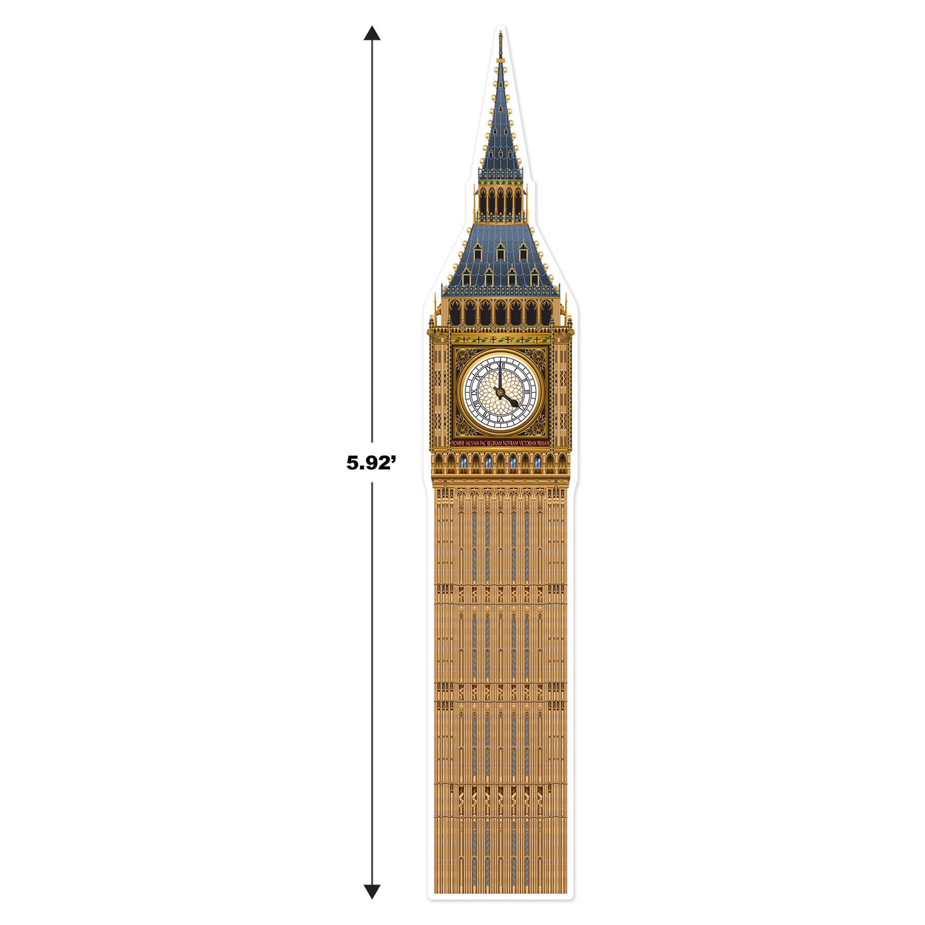 Beistle , 2Piece Jointed Big Ben Cutouts, 71', Multicolored