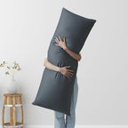 100% Egyptian Cotton Body Pillow Cover Long Pillow Case, 600 Thread Count Bed Pillow Protector With Zipper, Sateen Weave Cooling