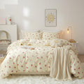 VM VOUGEMARKET Kawaii Kids Bedding Set Twin Strawberry Duvet Cover Set Cotton Fruit Comforter Cover with Zipper for Teen Girls R