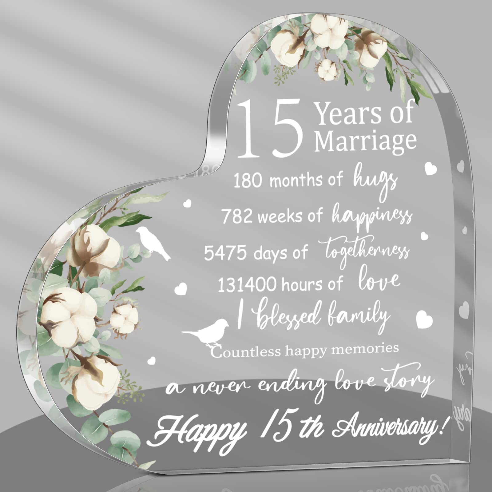Wedding Gift For Her Years Of Marriage Gift Happy Anniversary Present For Woman Acrylic Heart Marriage Keepsake For Wife Husband