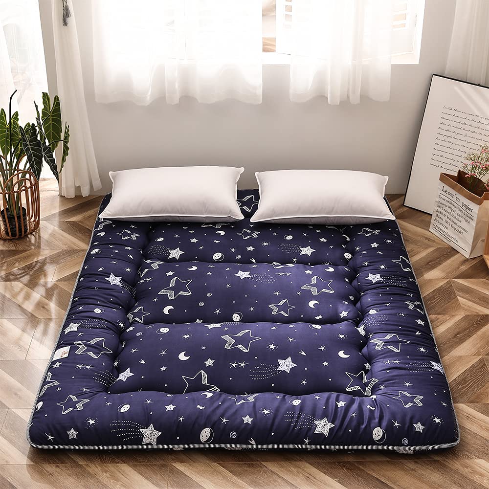 Navy Star Futon Mattress Japanese Floor Mattress Tatami Floor Mat Foldable Bed Portable Camping Mattress Kids Sleeping Pad Floor