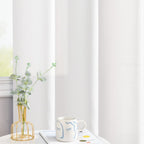 Jinchan White Curtains For Living Room Bedroom Linen Textured Curtains 84 Inches Long Farmhouse Curtains Casual Weave Back Tab D