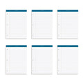 Tops 63437 Double Docket Ruled Pads, 8 1/2 X 11 3/4, White, 100 Sheets (Pack Of 6 Pads)