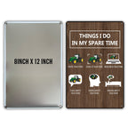 Qiongqi Things I Do In My Spare Time Tractors Metal Tin Sign Wall Decor Farm Tractor Driver Art Signs For Home Decor Gifts