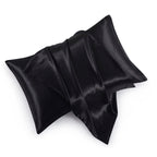 Hommxjf Satin Pillowcases With Zipper (20X26),Standard Size Pillowcases Set Of 2, Black Silk Pillowcase For Hair And Skin