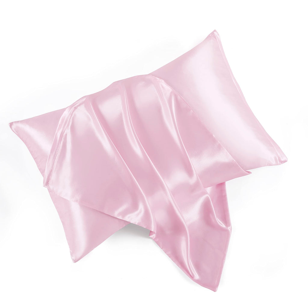Hommxjf Satin Pillowcases With Zipper (20X36),King Size Pillowcases Set Of 2,Pink Silk Pillowcase For Hair And Skin