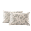 Ecocott 2 Pack Pillowcase Queen Size With Green Botanical Plant Leaves Pattern Pillow Cases Set, 100% Cotton Queen Pillow Covers