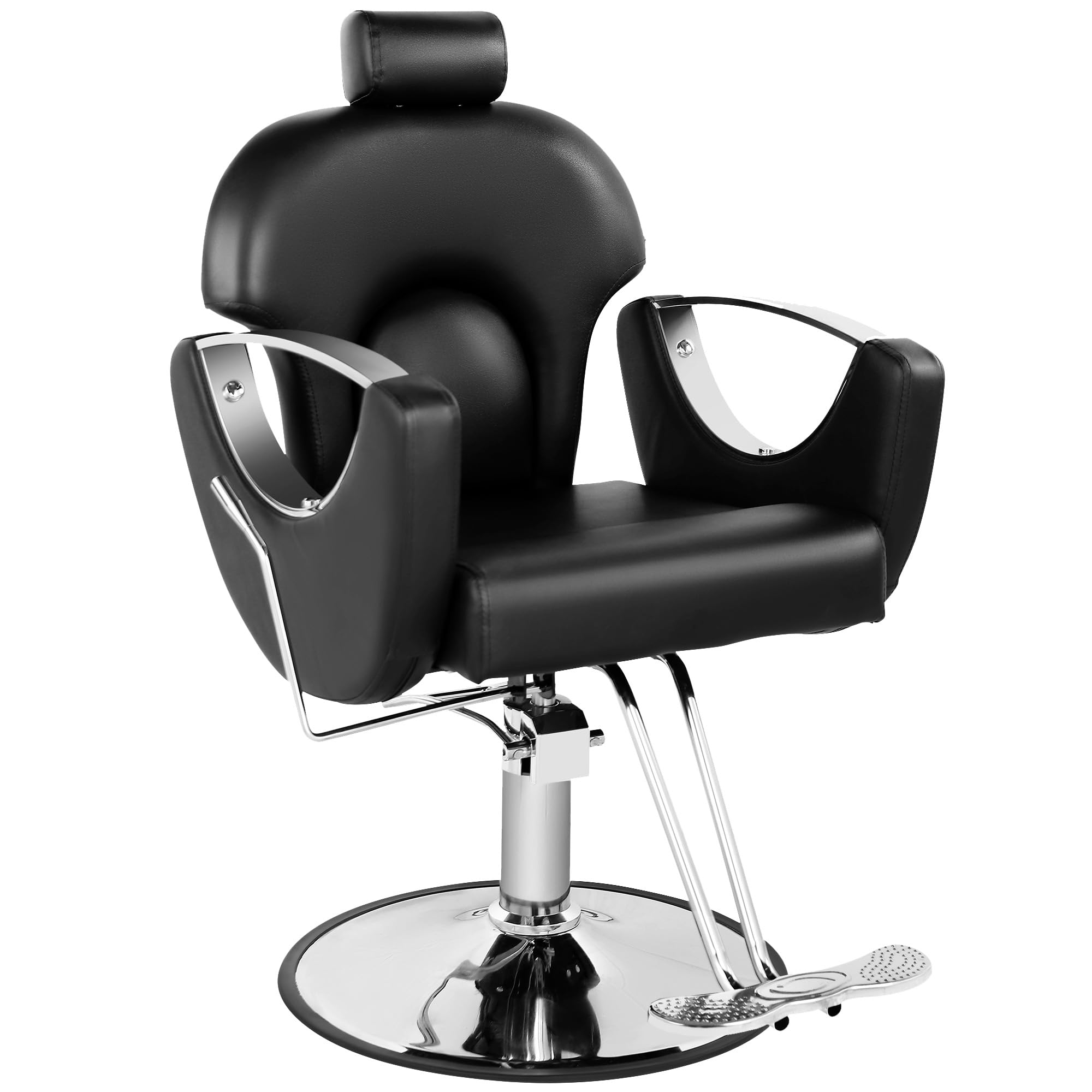 Hicomony Black Salon Chair for Hair Stylist, Reclining Barber Chair for Barbershop Spa Beauty Equipment Home 360 Swivel Adjustab