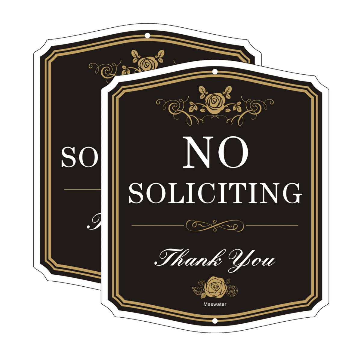 No Soliciting Sign For House/Office, 12' X 10' Modern Design Metal Door Sign, Rust Free Aluminum, Durable Uv And Weather Resis