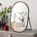 Numjeg Makeup Mirror Portable Vanity Tabletop Mirrors with Metal Frame Desk Table Mirror with 90Adjust Rotate Good for Bedroom B