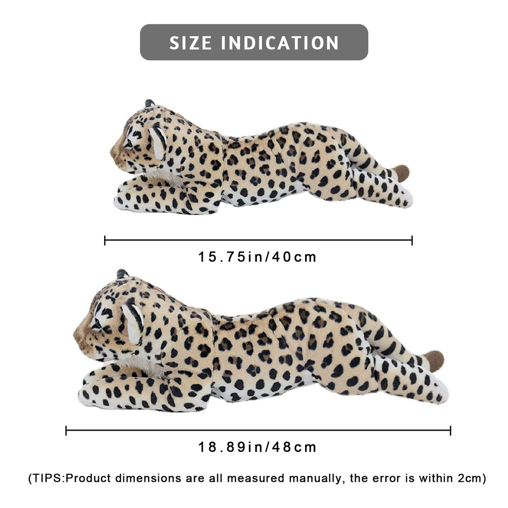 Gisqis Cheetah Stuffed Animal, 16' Leopard Stuffed Animal Stuffed Cheetah Plush Toy Pillow Cheetah Stuffy Cute Giant Realistic