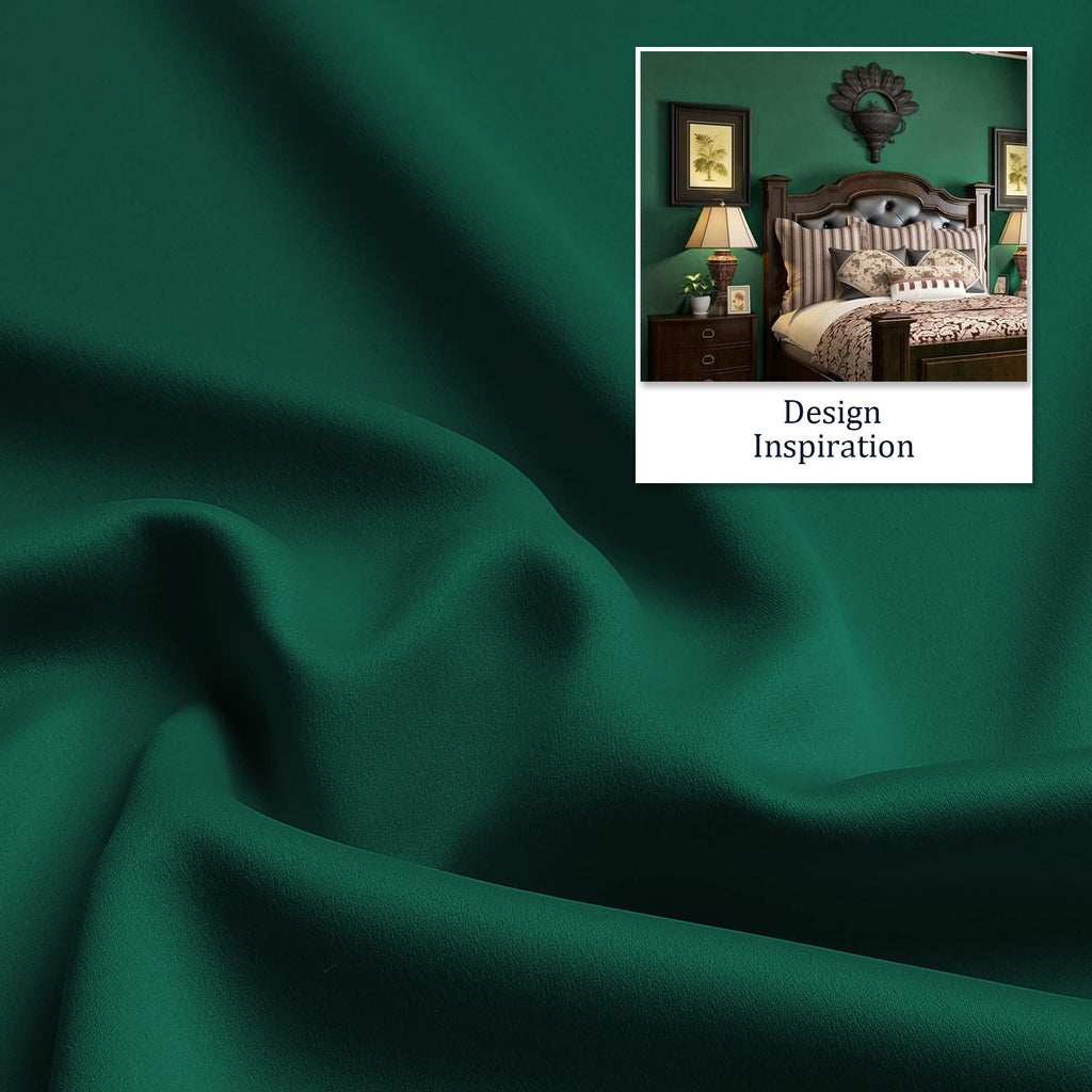 Dualife Christmas Dark Green Blackout Curtains 45 Inch Length Thermal Insulating Room Darkening 38 Inch Width Short Window Curta