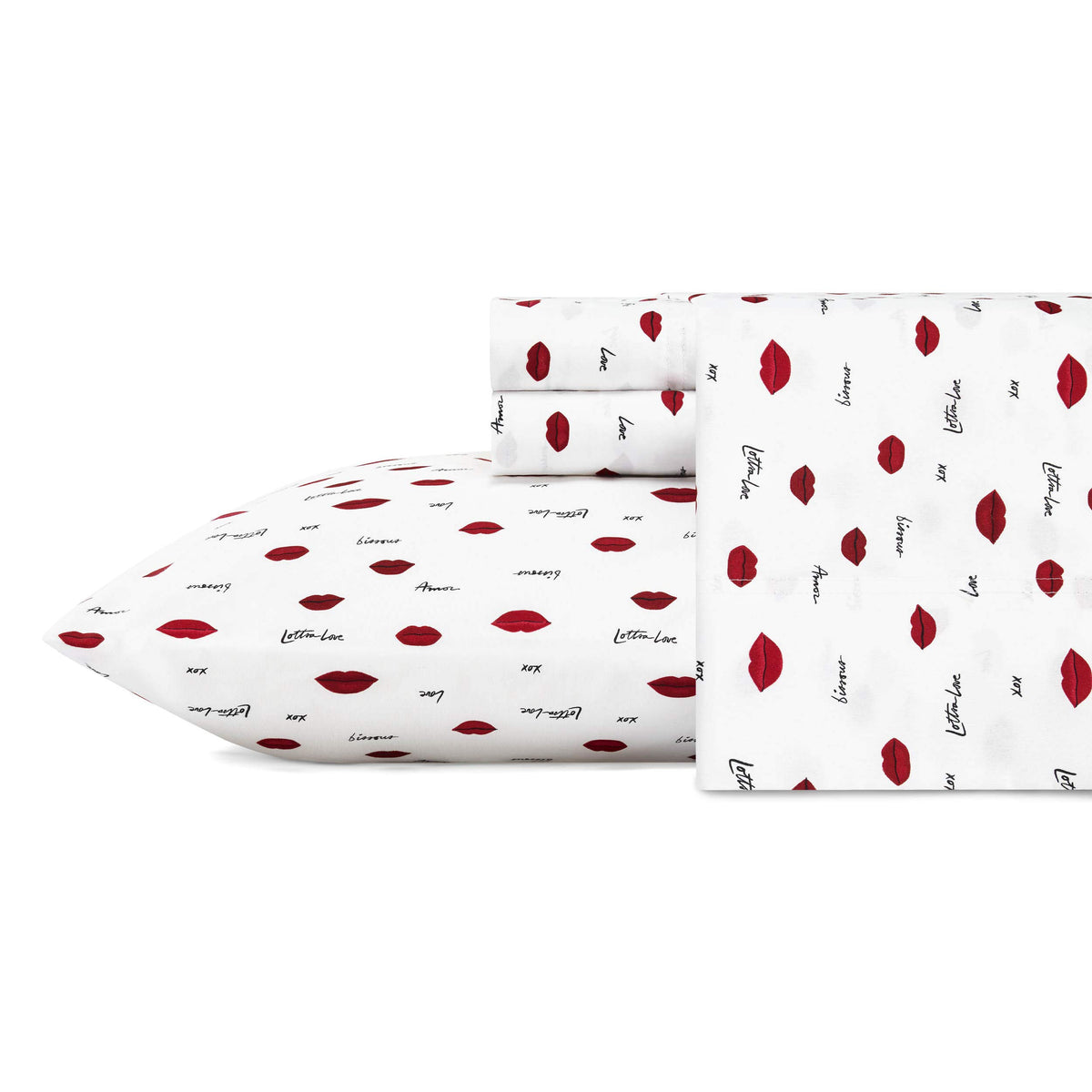 Betsey Johnson - King Bed Sheets, Soft & Lightweight Bedding, Fade & Wrinkle Resistant (Love Lips, King)