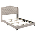 Coaster Home Furnishings Sonoma Transitional Fabric Upholstered Full Size Wingback Bed Frame 56-inch Headboard Beige 310073F