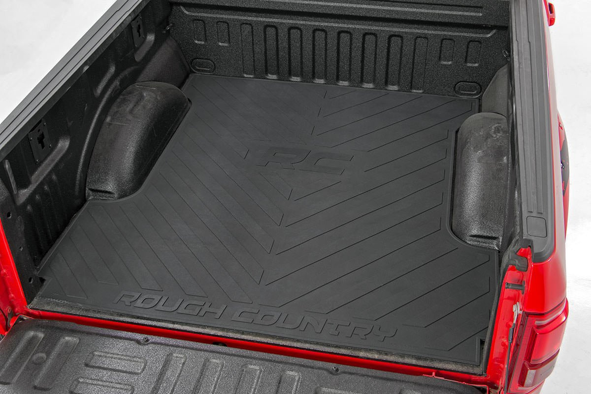 Rough Country Rubber Bed Mat For 2015-2022 Ford F-150 | 5.5 Ft Bed - Rcm671 , Black