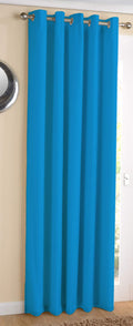 AIRWILL Cotton Plain Turquiose Blue Designed Blackout and Room Darkening 7ft Door Curtains Pack of 1 pc. (Solid  Blue)