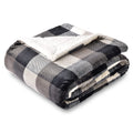 Sochow Buffalo Plaid Sherpa Fleece Throw Blanket, Double-Sided Checkered Super Soft Luxurious Bedding Blanket 50 X 60 Inches, Bl