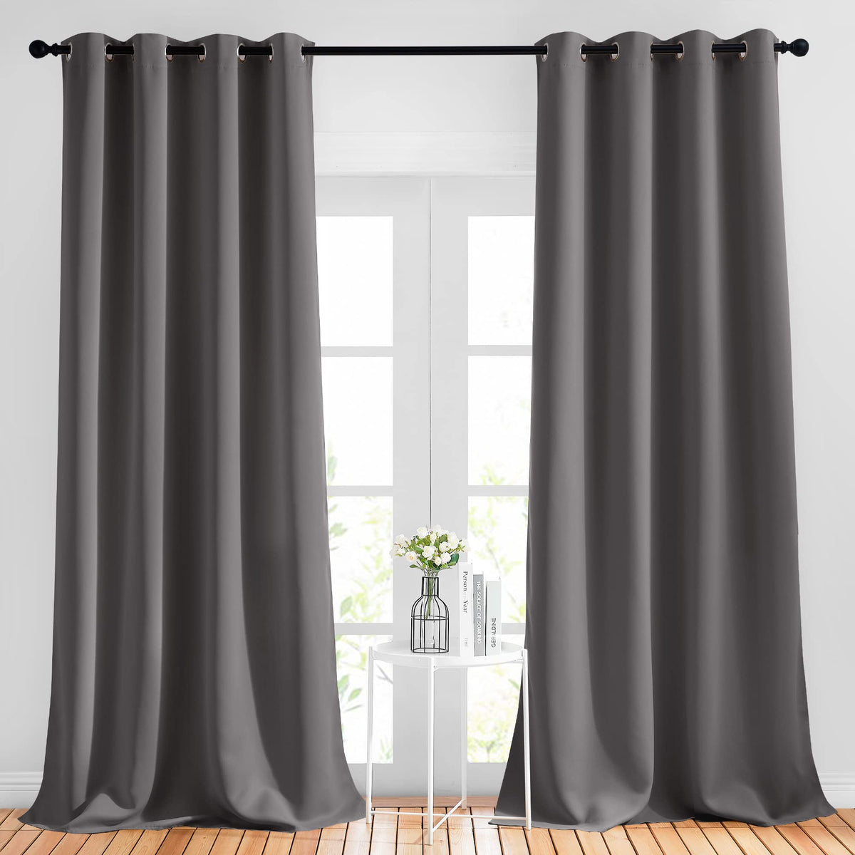 Nicetown 95 Inch Blackout Curtains - Triple Weave Energy Saving Thermal Insulated Solid Grommet Blackout Draperies For Living Ro
