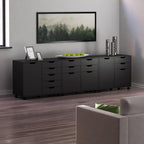 Winsome Wood Halifax 3-Pc Cabinet Set with File Drawer, Black