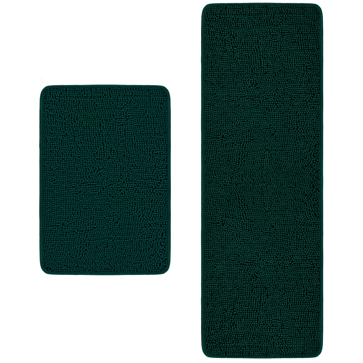 PureSwan Bathroom Rugs Sets 2 Piece - Absorbent and Washable Bath Mat, Non-Slip, Thick Soft Chenille Bath Rugs for Bathroom Floo