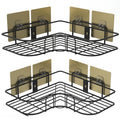 Warekraft Metal Bathroom Organiser Without Drill Corner | Shelf Adhesive Stand For Corner Rack For Bathroom | Shampoo Holder For