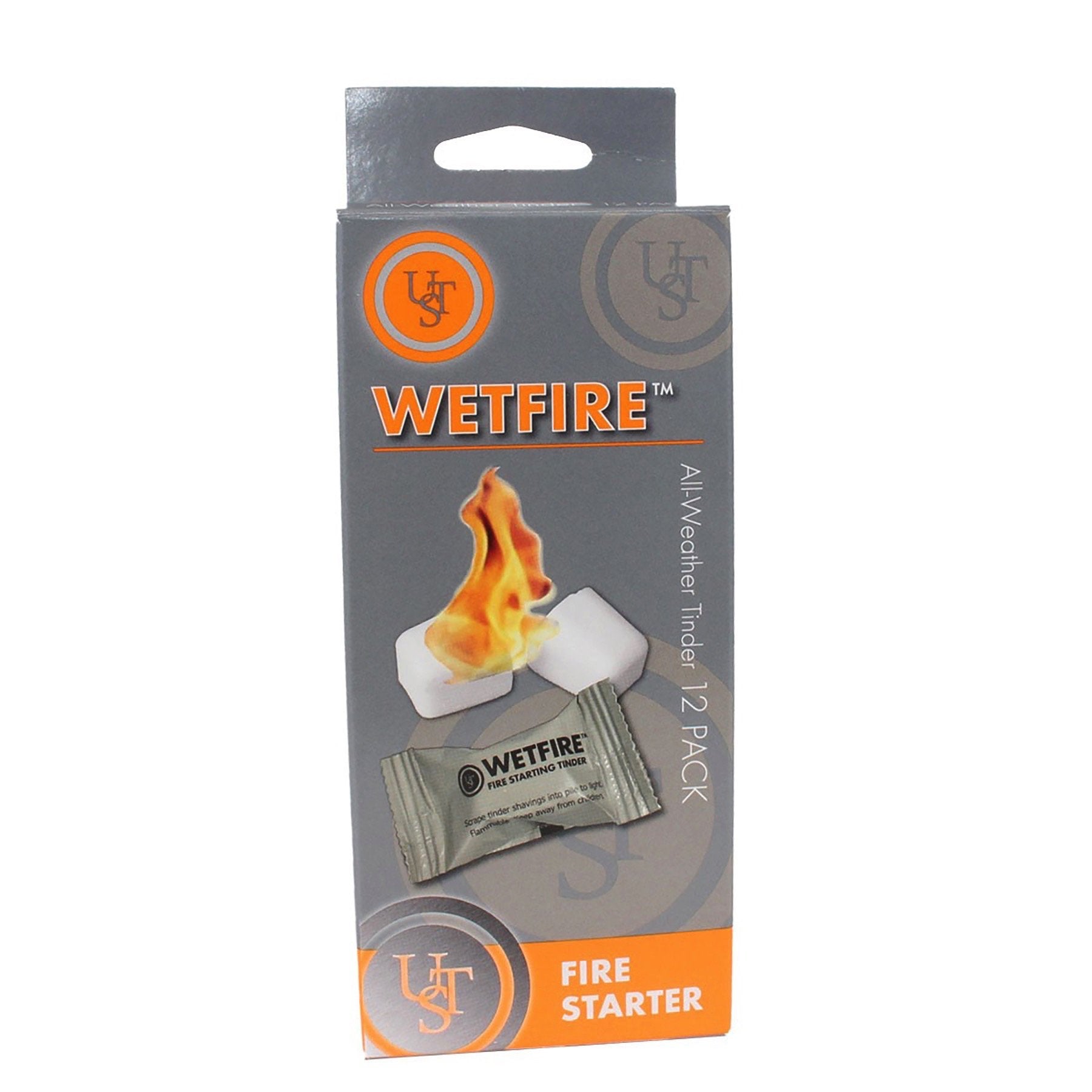 ust WetFire Tinder with Lightweight, Compact Design, Individual Packaging and 5 Year Shelf Life for Hiking, Backpacking, Camping