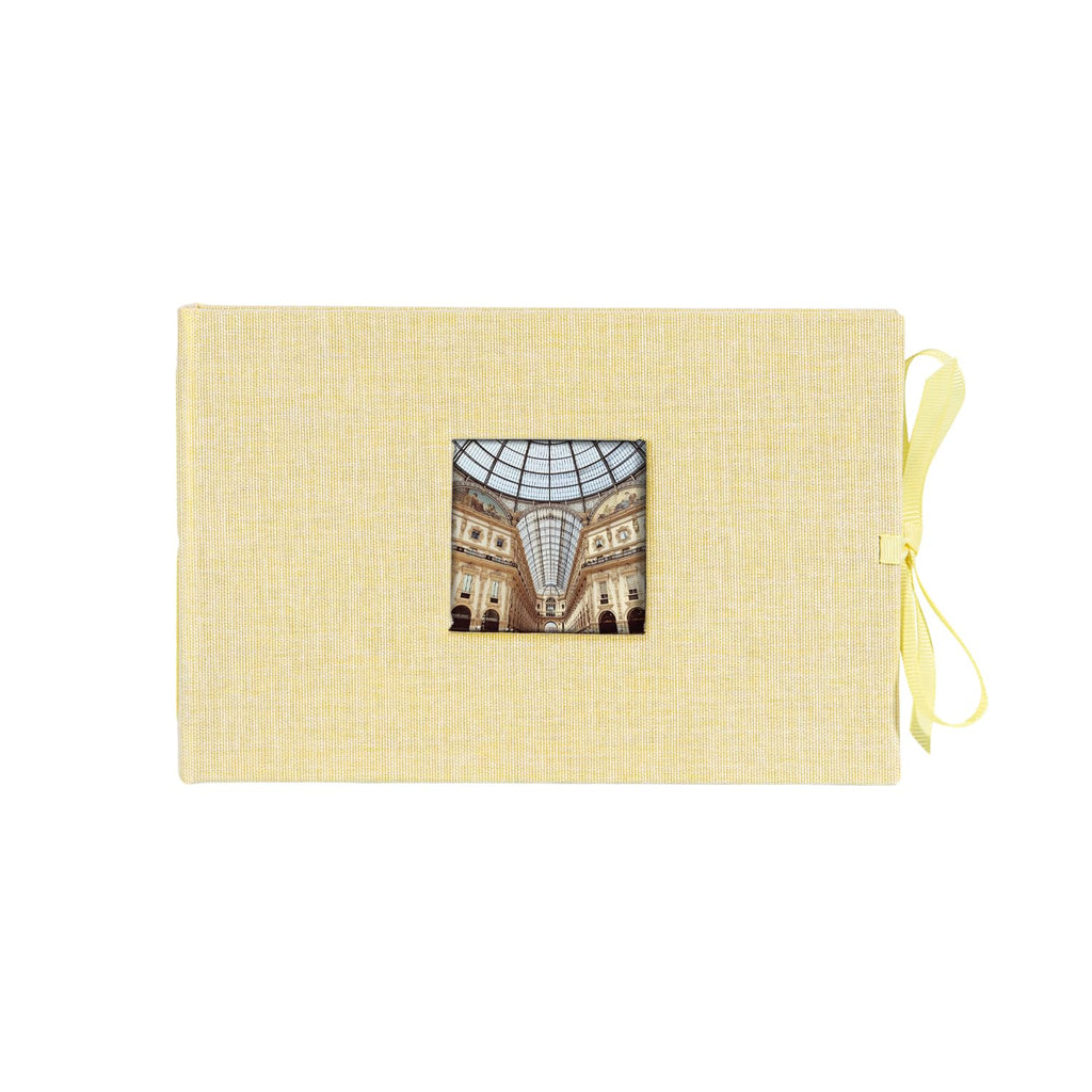 Kolo Noci Small 4x6 Photo Album, Holds 24 Photos, Ideal for Weddings and Baby Books, Yellow Chambray