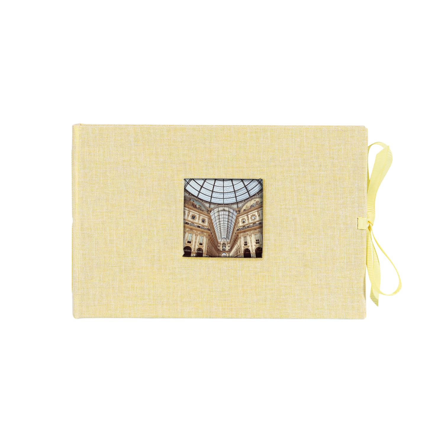 Kolo Noci Small 4x6 Photo Album, Holds 24 Photos, Ideal for Weddings and Baby Books, Yellow Chambray
