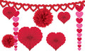 Amscan Blushing Valentines Day Paper Party Decorating Kit (Pack of 9), Red, One Size