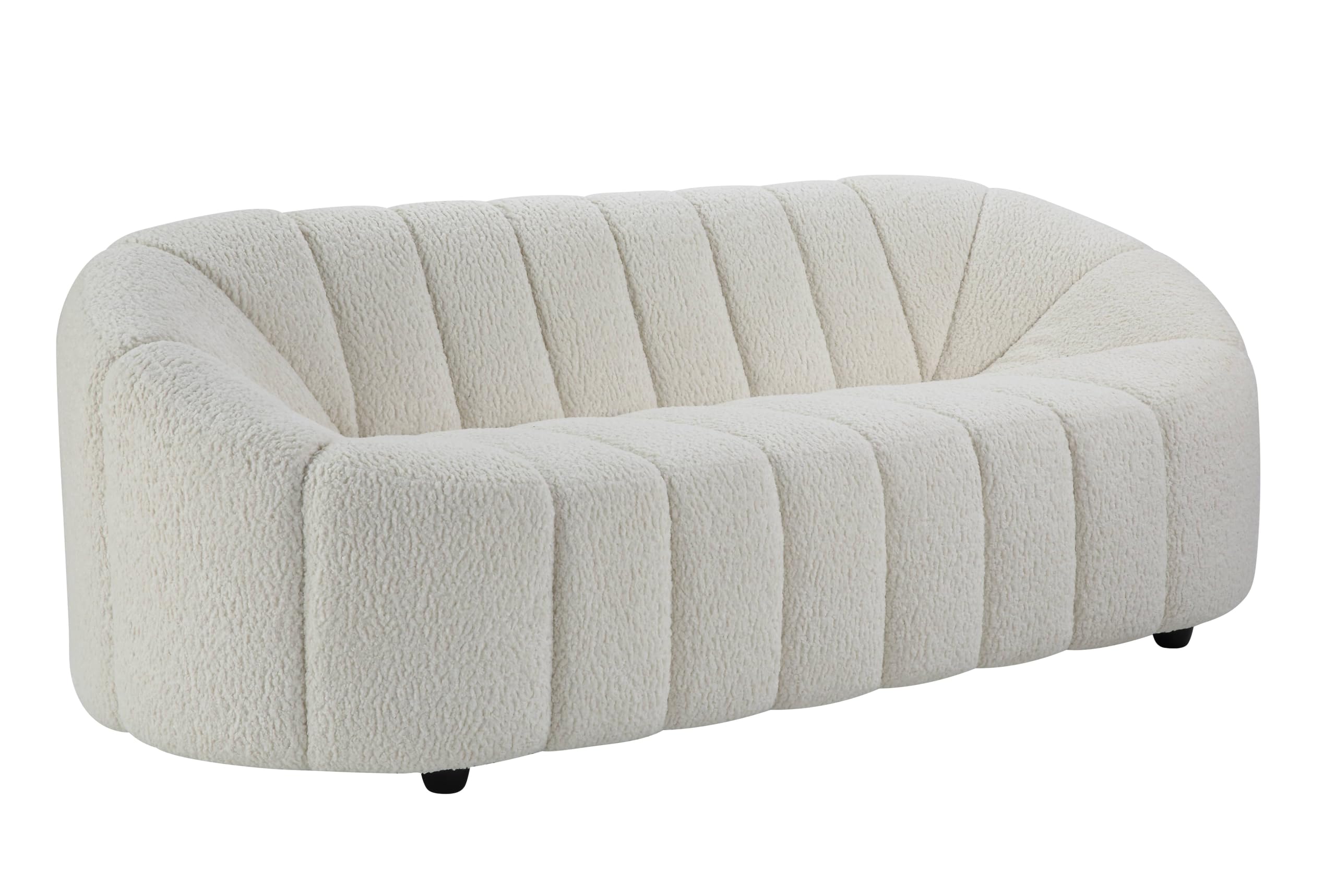 Acme Osmash Wooden Frame Sofa in White Teddy Sherpa
