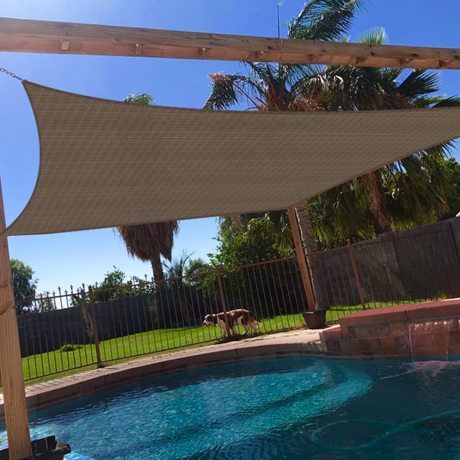 Windscreen4Less 12' X 12' Sun Shade Sail Rectangle Outdoor Canopy Cover Uv Block For Backyard Porch Pergola Deck Garden Patio (B