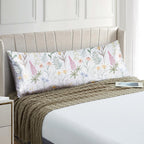 Exq Home Satin Body Pillowcase For Hair And Skin- Multicolor Printed Flower Silk Long Pillowcase 20X54 Inches - Satin Pillow Cas