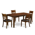 East West Furniture LYFD5-ESP-LC Lynfield 5 Piece Set Includes a Rectangle Dining Room Table with Butterfly Leaf and 4 Faux Leather Upholstered Kitchen Chairs, 36x66 Inch