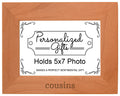 Personalized Gifts Cousins Gift Aunt Uncle Family Natural Wood Engraved 5x7 Landscape Picture Frame Wood