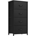 DWVO Storage Tower with 4 Drawers - Fabric Dresser, Organizer Unit, Living Room, Closets - Sturdy Steel Frame, Easy Pull Fabric 