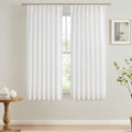 Vision Home White Pinch Pleated Semi Sheer Curtains Textured Light Filtering Window Curtains 72 Inch For Living Room Bedroom Ray