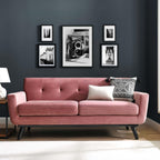 Modway Engage Performance Velvet Loveseat with Dusty Rose Finish EEI-5599-DUS