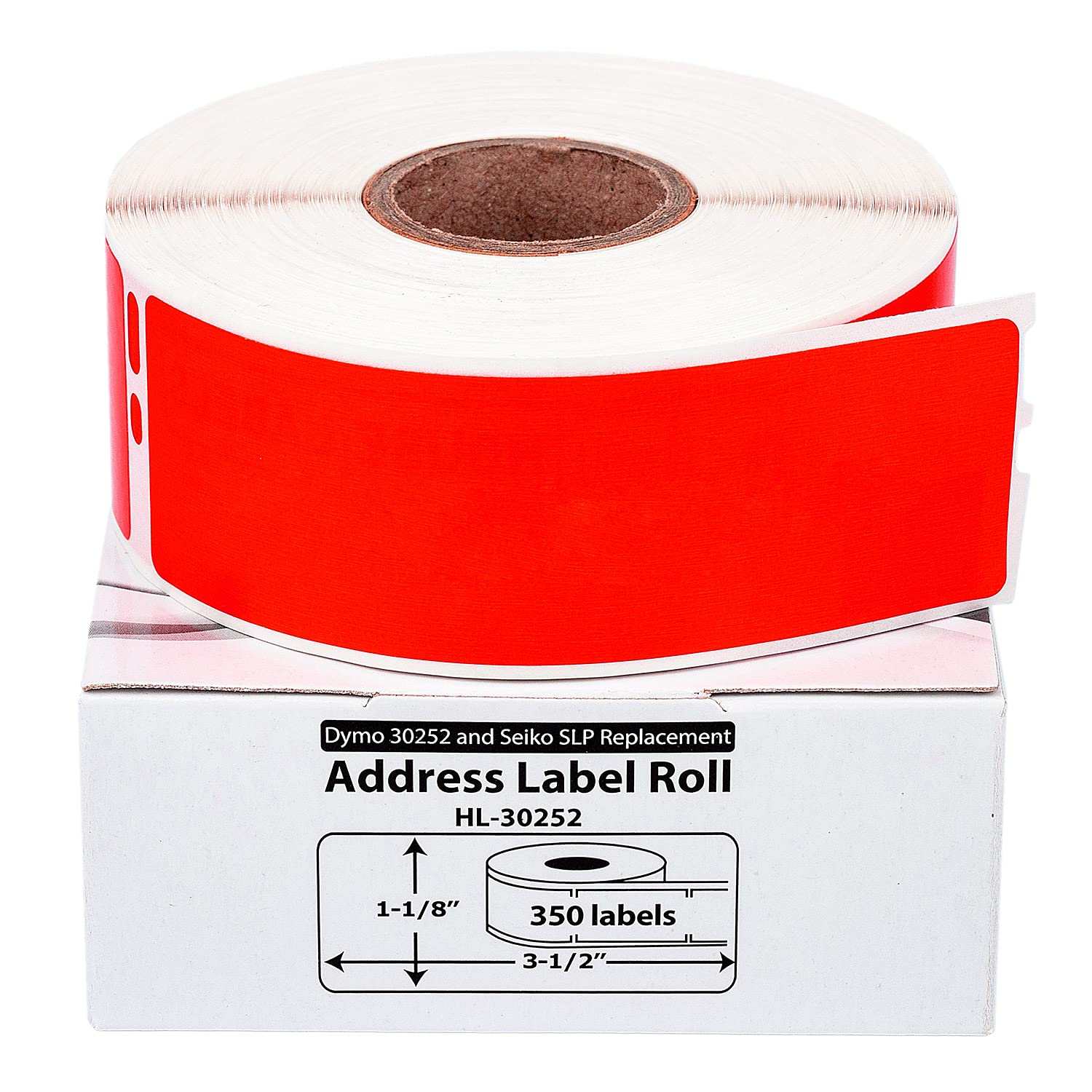 Houselabels Compatible Dymo 30252 Red Address Labels (1-1/8' X 3-1/2'), Strong Permanent Adhesive, Compatible With Dymo Lw 450