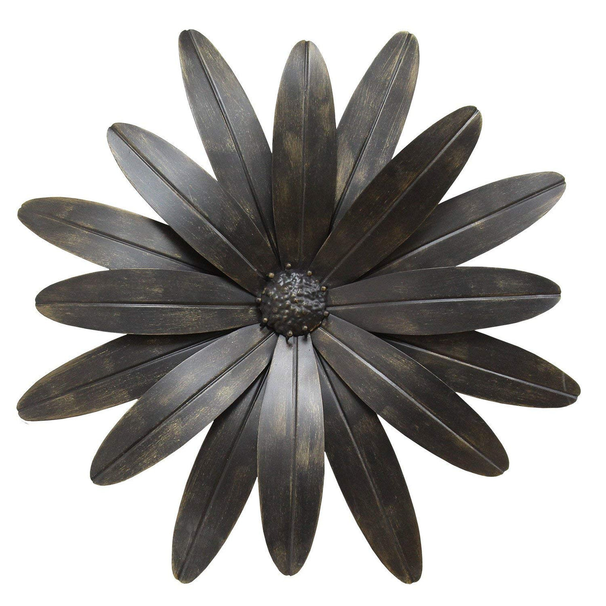 HomeRoots 100% Metal 18' x 1.25' X 18' Black Industrial Flower Wall Decor