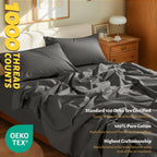 Shilucheng 100% Egyptian Cotton Sheets Set - 1000 Thread Count,Luxury Cotton Bed Sheets,Breathable & Cooling Bedding And Pillow Cases, 16 Inch Deep Pocket - 4 Piece (Dark Grey, Full)