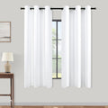 KOUFALL White Kitchen Curtains Sets for Windows,Thermal Insulated Privacy Short Curtains for Living Room,54 Inch Length 2 Panel 