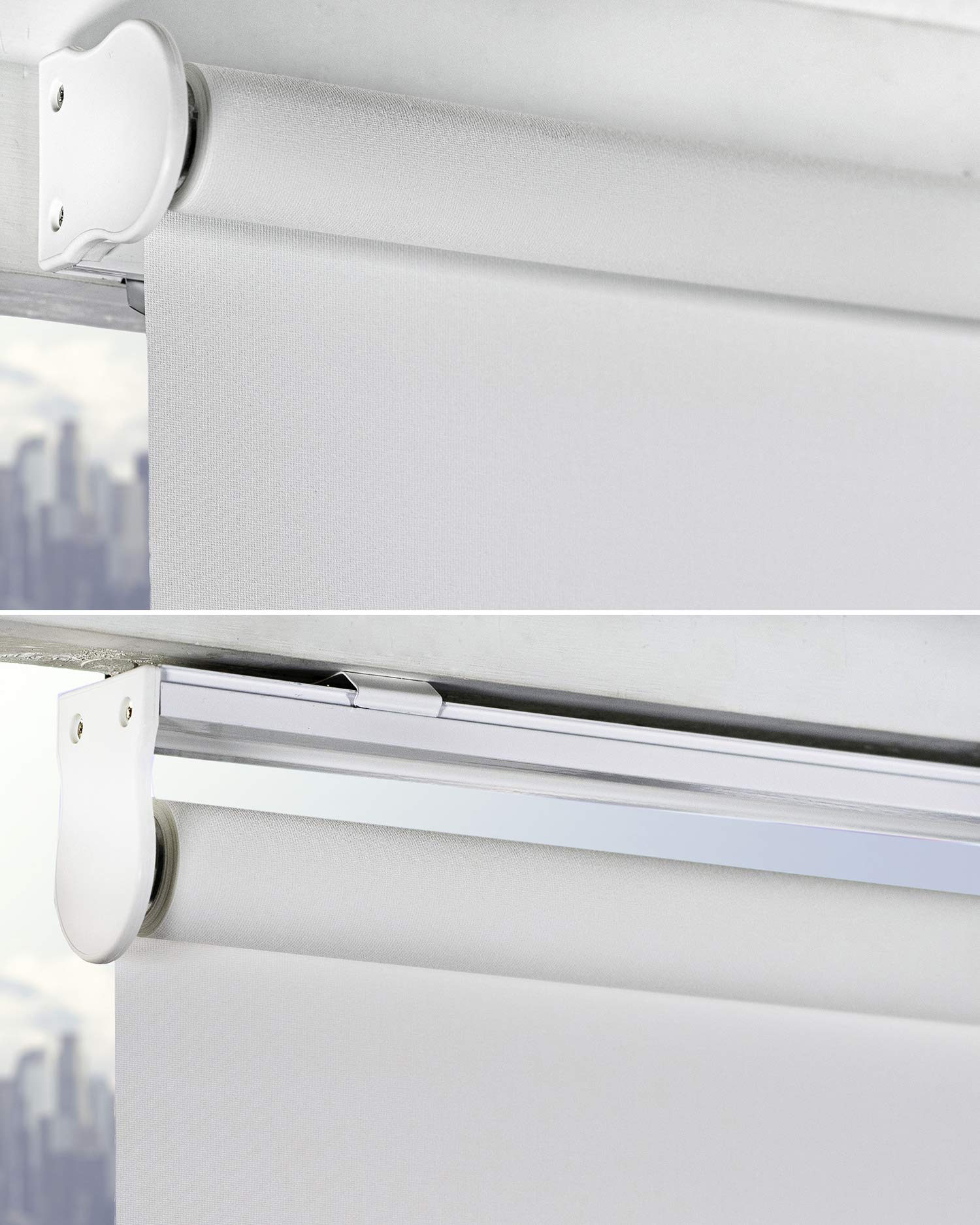 Chicology Cordless Roller Shades Snap-N'-Glide, Light Filteringperfect For Living Room/Bedroom/Nursery/Office And More.Urban Whi
