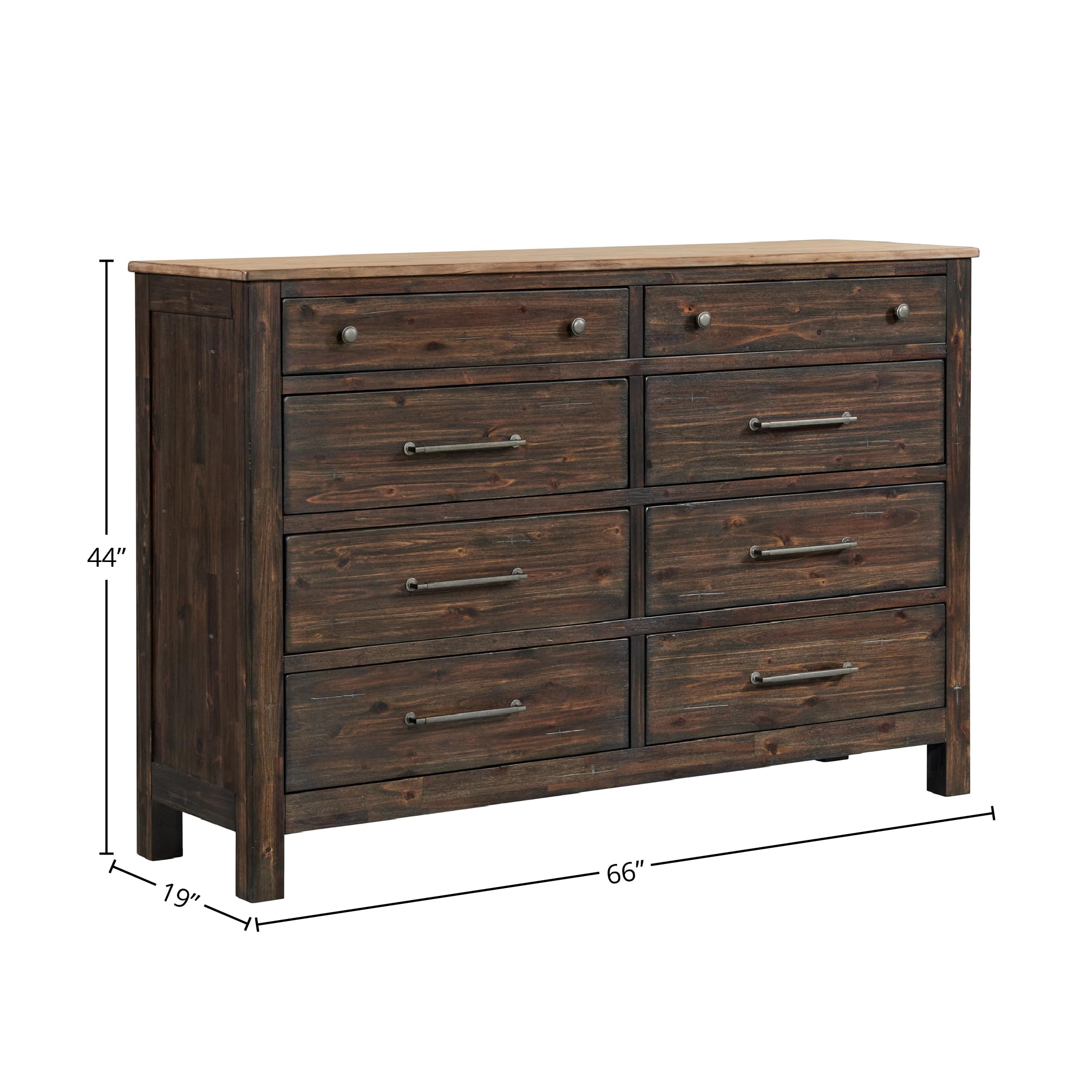 Intercon Transitions, 8 Drawer Dresser, Dark Brown