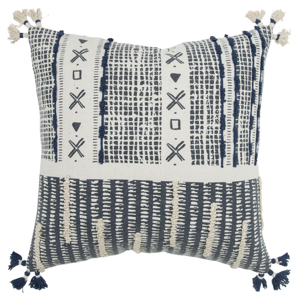 Rizzy Home Donny Osmond 20" X 20" Cotton Canvas Pillow Cover In Navy